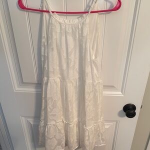 White Floral Sleeveless Dress